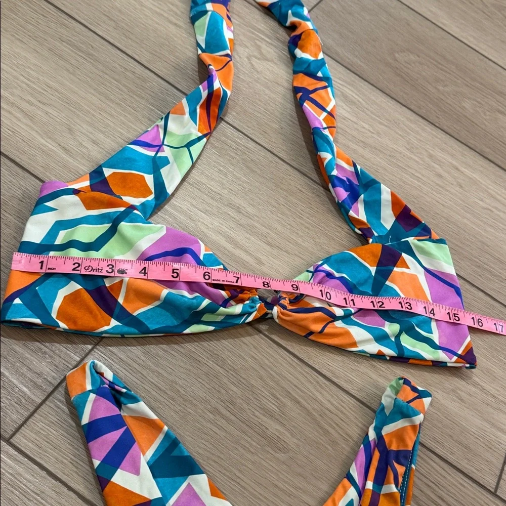Lovers and Friends Geometric Bikini Sz M Colorful Twist Top High Waisted - Picture 5 of 11
